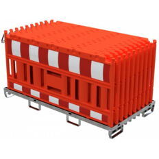 SET#with 20 panel fence#on storage and transport crossbar