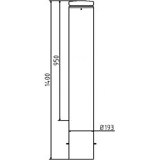 Ornamental bollard#steel tube Ø 193 mm