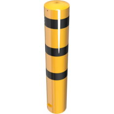 Steel tube bollard Ø 273 x 5 mm#stationary, for casting in concrete#yellow / black