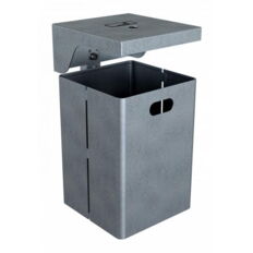 Square litter bin with cover, with ashtray
