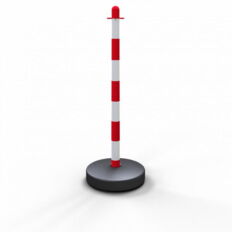Plastic chain post#Ø 40 mm, white / red#fillable base