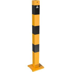 Barrier posts#steel tube Ø 70 x 70 mm#detachable, removable#yellow / black