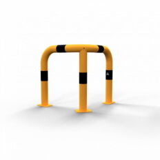 Anti-nudge hoop 90°#equal-sided#steel tube Ø 76 mm#yellow / black