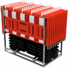 SET #with 20 panel fences #and 21 base plates#on multi-pallet