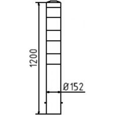 Steel tube bollards Ø 152 x 3,2 mm#stationary, for casting in concrete#yellow / black