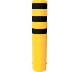 Steel tube bollard Ø 323 x 5,0 mm#stationary, for casting in concrete#yellow / black