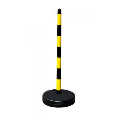 Plastic post#Ø 40 mm, yellow/black#fillable base