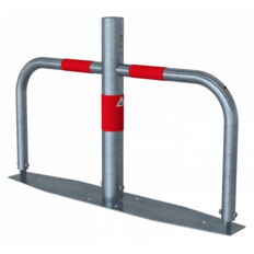 Car-park barrier#foldable, with Euro#profile lock cylinder#hot-dip galv. / red refl. stripes