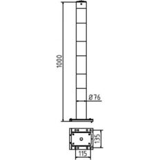 Barrier posts#steel tube Ø 76 x 2,6 mm#detachable, removable#yellow / black