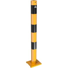 Barrier posts#steel tube Ø 76 x 2,6 mm#detachable, removable#yellow / black