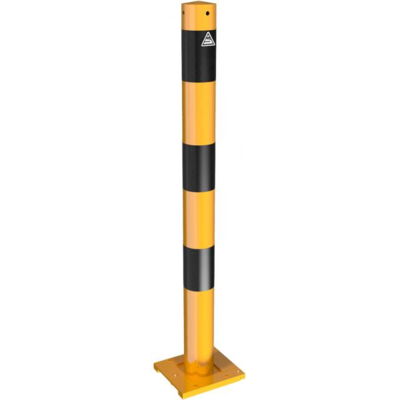 Barrier posts#steel tube Ø 76 x 2,6 mm#detachable, removable#yellow / black