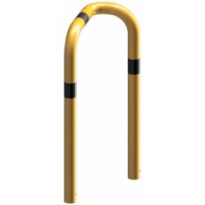 Anti-nudge hoop 90°#one sided- deep version#steel tube Ø 76 mm#yellow / black