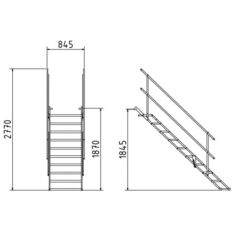 Construction staircase#made of steel