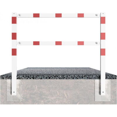 Stationary access barriers#for bolting on site#with top and quarter-bent bar