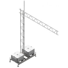 Set up device #for lattice tower with crane arm