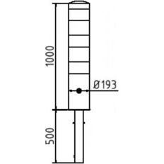 Steel tube bollard Ø 193 x 3,6 mm#removable, with triangular locking mechanism#yellow / black