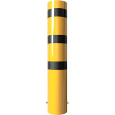 Steel tube bollard Ø 273 x 5 mm#stationary, for casting in concrete#yellow / black