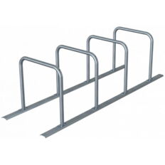 Bicycle rack - row arrangement#lean-on hoop made of steel tube Ø 48 mm