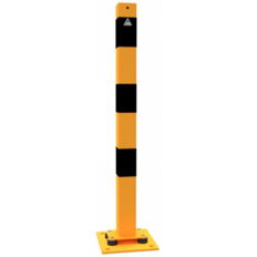 Barrier post#steel tube 70 x 70 mm#sides tiltable#yellow / black