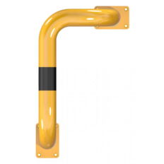 Anti-nudge hoop 90°#one sided- deep version#steel tube Ø 76 mm#yellow / black