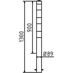 Barrier post#steel tube Ø 89 x 2,9 mm#yellow / black