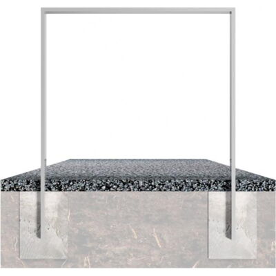 Lean-on hoop made of steel tube#Square tube, 80 x 20 mm