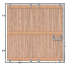 Robust wooden mobile fence gate#with strong steel frame construction