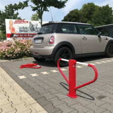 Car-park barrier foldable#with triangular lock#self-engaging lock