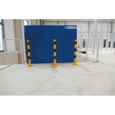 Barrier posts#steel tube Ø 76 x 2,6 mm#detachable, removable#yellow / black