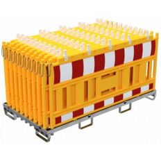 SET#with 20 panel fence#on storage and transport crossbar