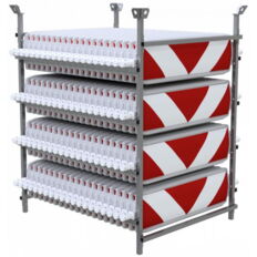 SET#with 80 traffic panels#on storage and transport frame