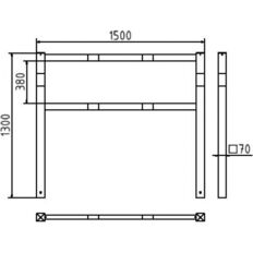 Stationary access barriers#welded#with top and quarter-bent bar