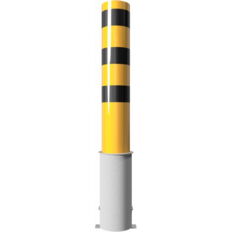 Steel tube bollards Ø 193 x 3,6 mm#removable, without locking mechanism#yellow / black