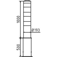 Steel tube bollards Ø 193 x 3,6 mm#removable, without locking mechanism#yellow / black