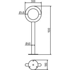 Lean-on post with tube ring