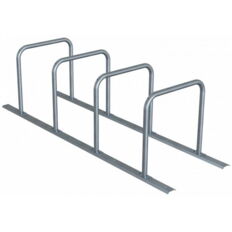 Bicycle rack - row arrangement#lean-on hoop made of steel tube Ø 48 mm