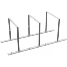 Bicycle rack - row arrangement#lean-on hoop made of steel tube 50 x 12 mm