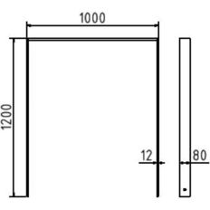 Lean-on hoop of flat bar steel#80 x 12 mm