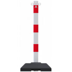 Chain post, handy design#Ø 60 mm steel post#hot-dip galvonized#coated white / red