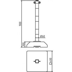 Chain post, handy design#Ø 60 mm steel post#hot-dip galvonized#coated white / red