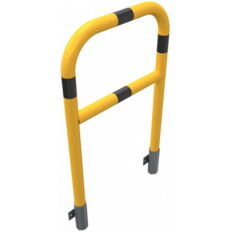 Hoop of steel tube#yellow / black#with cross bar#for wall mounting