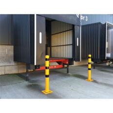 Barrier posts#steel post Ø 76 x 2,6 mm#sides tiltable#yellow / black