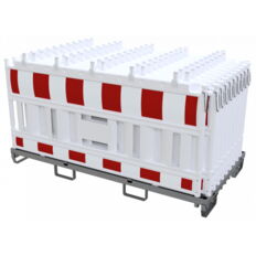 SET#with 20 panel fence#on storage and transport crossbar