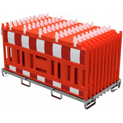 SET#with 20 panel fence#on storage and transport crossbar