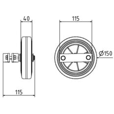 Rubber roller for mobile fence