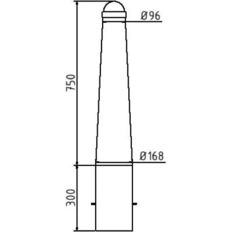 Ornamental bollard#steel tube Ø 168 / 96 mm