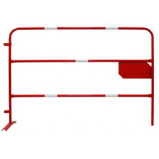 Barrier grille #red coated with logo area