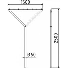 Laundry drying stand#Y-shape, made of steel tube#Ø 60 mm