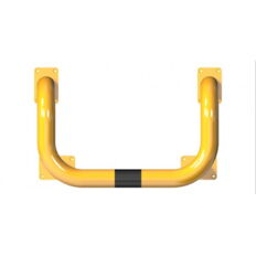 Anti-nudge hoop#U-shape with 4 support tubes#steel tube Ø 76 mm#yellow / black