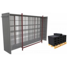 SET two-part#with 20 construction fences and accessories#on transport pallets